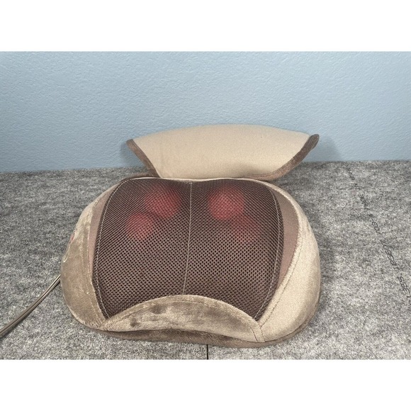 HOMEDICS Pillow Shiatsu Massager SP-105H Neck Back Heated Portable Brown - Picture 3 of 5